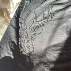 CANADIAN 🇨🇦 Desserts & Skirts Brand hi/lo skirt with cubist deer motif